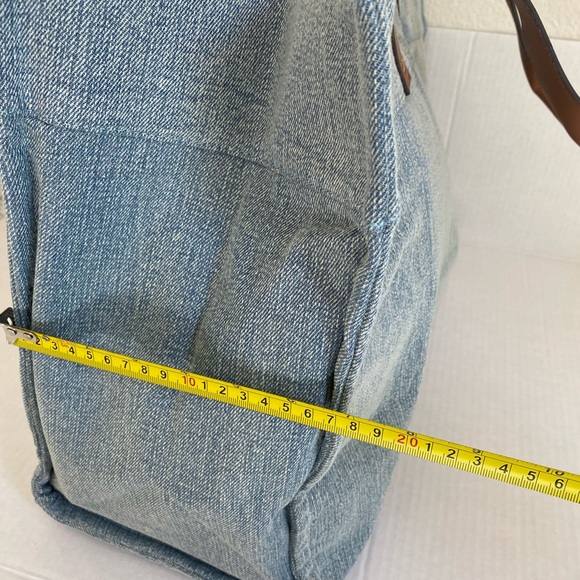 True Religion Large Jeans Light Blue Jean Denim Tote Bag Handbag Weekender - Picture 5 of 7